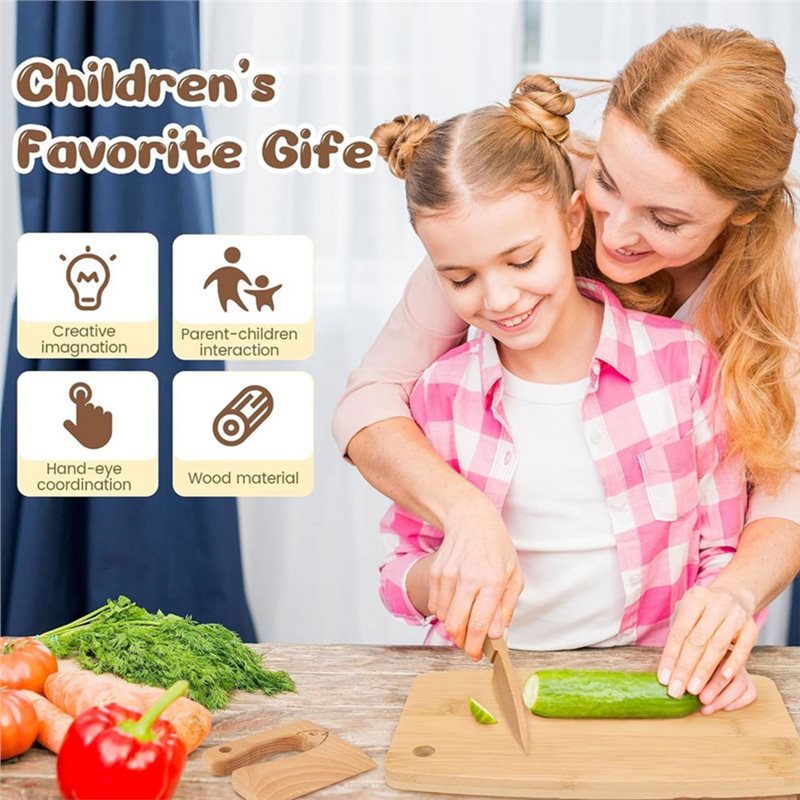 SHGO-Wooden Kids Knife And Tod - Kitchen Kids Baking Set review and price